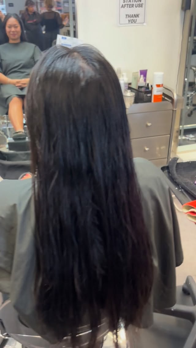 Sleek flowing hair — precision styling